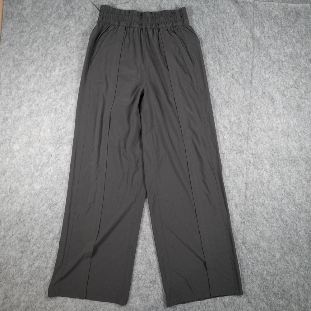 Lululemon Pant Women Small Charcoal Front Pleat High Rise Wide Leg Asia Fit